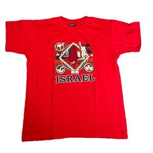 Vintage Israel Souvenir Map T-Shirt 2XL Camels Jerusalem Tel Aviv 90s GOD PEACE
